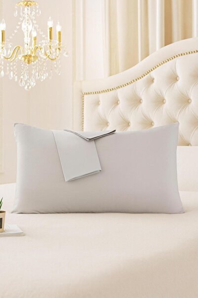 Lio20 50 X 70 cm Size Cotton Fabric Covered 2-Piece Pillowcase Set - Gray