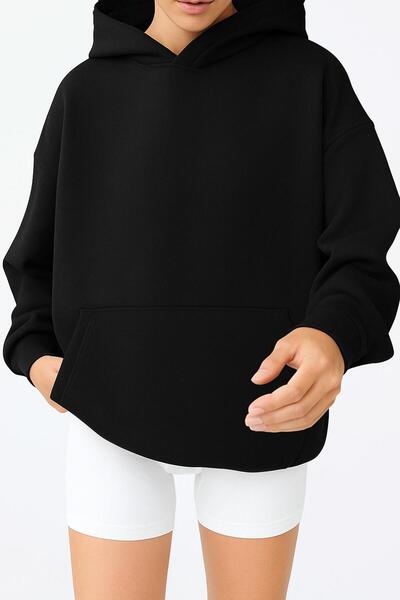 E-ROMA سترة رياضية بقلنسوة للجنسين مصنوعة من القطن الممشط بثلاث خيوط