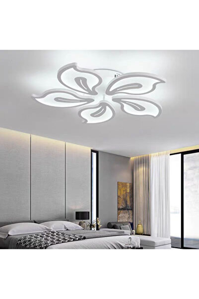 Alista Home Lustra LED cu telecomanda JASMINE 73 W, 5 Petale, lumina Rece/Calda/Neutra, Dimabila, Alb