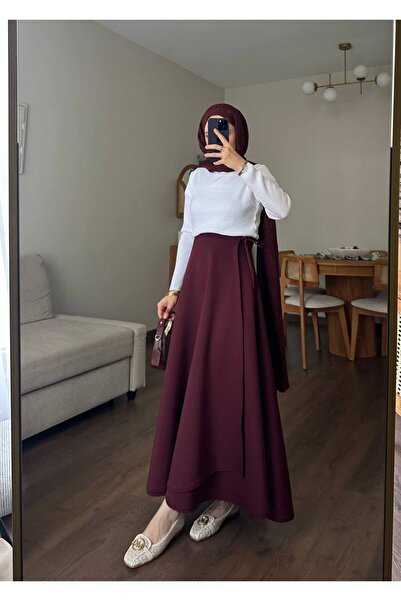 Molly Nelly Women's Side Tie Hijab Long Skuba Skirt