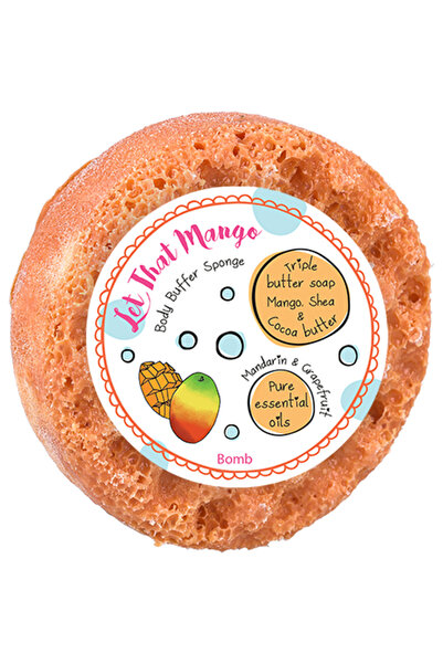 Bomb Cosmetics Sapun cu burete pentru masaj Let That Mango,