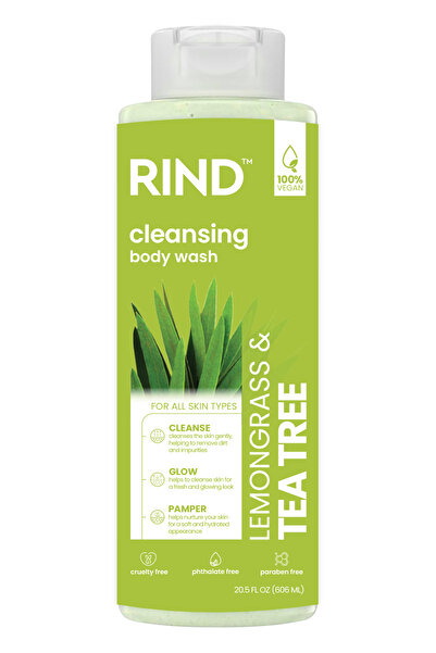 RIND عبوة من 6 غسول للجسم بخلاصة عشبة الليمون وشجرة الشاي (606 مل)