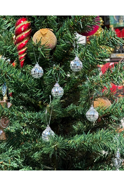 Cansüs 12-Piece Silver Christmas Tree Ornament Cute Ball Set – 3 cm Christmas Decorative Ornament