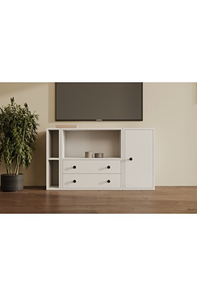 Nettrends Milano Şık ve Modern 2 Çekmece 1 Kapaklı Çok Amaçlı TV Ünitesi