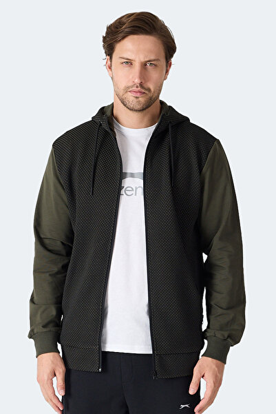 Slazenger Flame Men's Hooded Pocket Khaki Sweatshirt