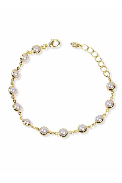 Klips Concept سوار ذهبي مزين باللؤلؤ