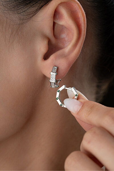 Silvano Jewelry 925 Ayar Gümüş Zirkon Taşlı Küpe