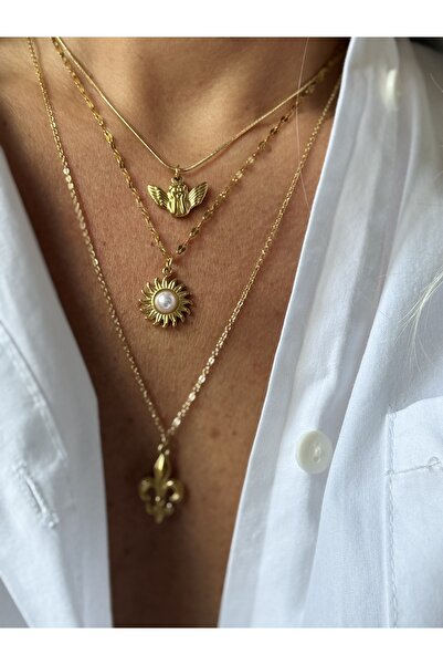 Rossetto Atelier Paslanmaz Çelik 3’lü Mery Kolye Set