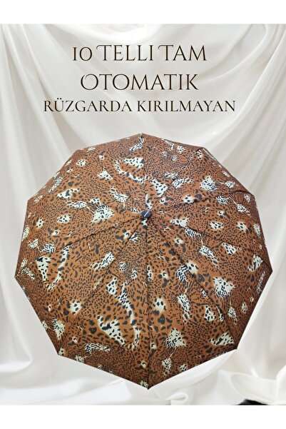 Rainwalker 10 Telli Lüx Full Otomatik Rüzgarda Kırılmayan Fiber Gövde Şemsiye