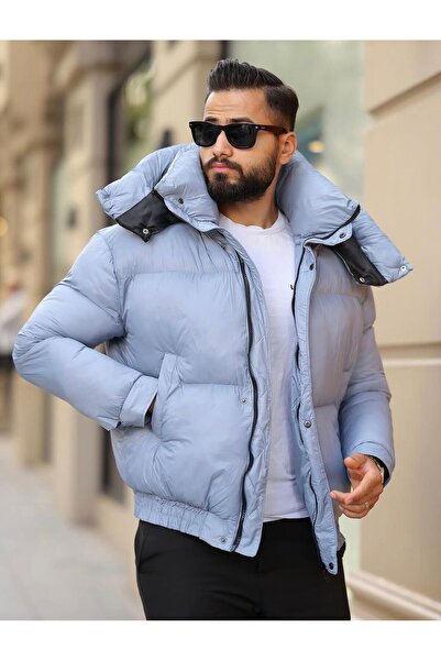 İBOSS MODA Νέα σεζόν με κουκούλα Ανδρικό πουπουλένιο παλτό με επένδυση