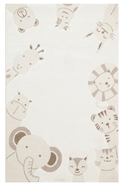 Eko Halı Bambino Bmb04 Cream Beige Yumuşacık Dokulu Pastel Renklere Sahip Çoc...