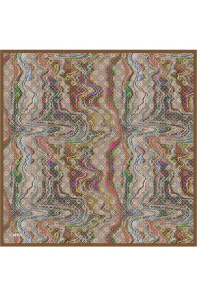 Aker Monogram Desen 2025/2026 Saf İpek Sura Eşarp