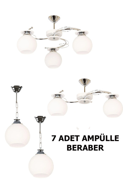 Uçar AMPÜL DAHİL MODERN İLAY AVİZE SETİ SALON YATAK ODASI MUTFAK GİRİŞ 2Lİ 3LÜ TEKLİ AVİZE