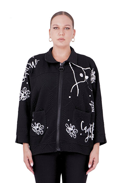 Darkmen Γυναικείο Μαύρο Χειμερινό Μπουφάν Μεγάλου Μεγέθους με Τρία Νήματα και...