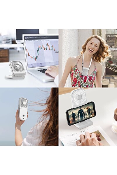 Flippy Portable Fan 3-in-1 — Handheld/Neck/Desktop, 16.7×8×1.9 cm, 3 Speeds, USB, Foldable, Digi