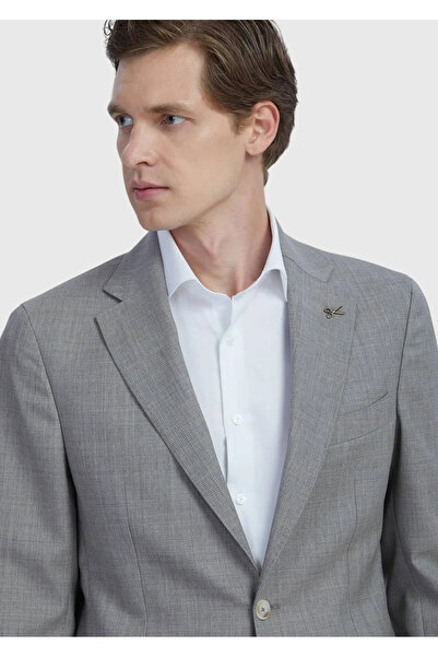 Ramsey Vizon Kareli Zeroweight Slim Fit %100 Yün Takım Elbise