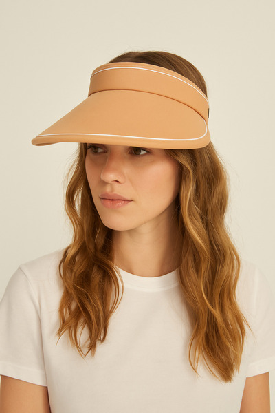 Çeşme Home Unisex Adjustable Visor Hat with Wipeable, Sweat-Proof, Padded Front and 12cm Wide Brim