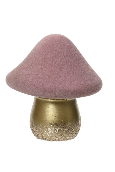 BraziPremium Ornament de Crăciun cu ciupercă din catifea, 12 cm, ceramică, roz