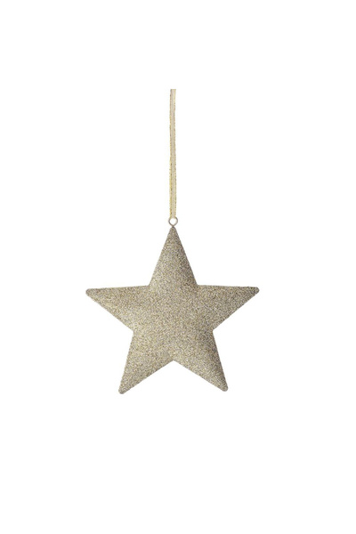 BraziPremium Ornament de Crăciun cu stea, 11x12 cm, metal, auriu