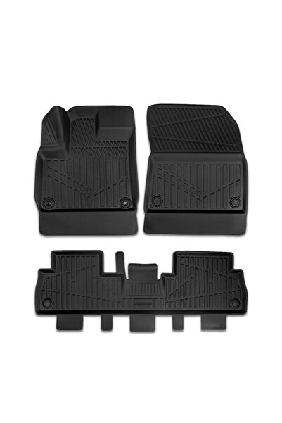 CED AUTO TRADE Set of rubber car mats Peugeot Rifter 2018->, 3D tray shape