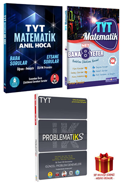 Tonguç Yayınları TYT Matematik Anıl Hoca Baba Sorular Efsane Sorular+Bana 8 Net Yeter+Problematiks Problem Denemeleri