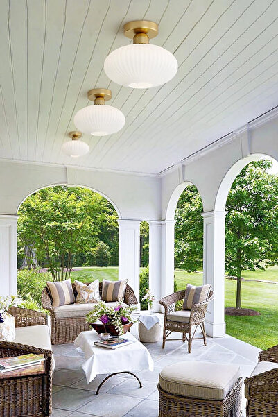 Uçar SHANGHAI TIRTIKLI BEYAZ CAMLI PLOFONYER SALON YATAK ODASI HOL VE GİRİŞ CAMLI TEKLİ AVİZE