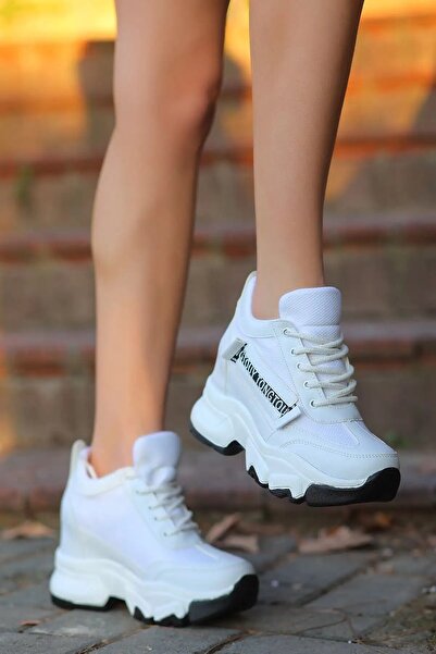 kajal ayakkabı Frm 185 Hidden Heel Lace-Up Sneakers