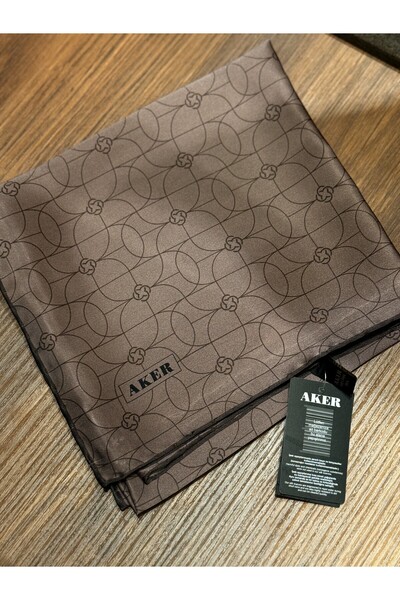 Aker Monogram Desen 2025/2026 Saf İpek Sura Eşarp 9065713