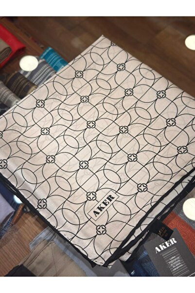 Aker Monogram Desen 2025/2026 Saf İpek Sura Eşarp 9065713