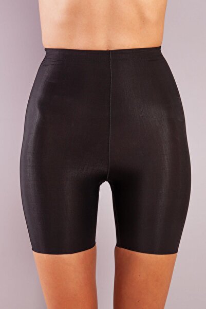 SİSİ Girdle Hight Waist Micro Short Corset, Non-Marking Invisible High Waist Long Black Corset