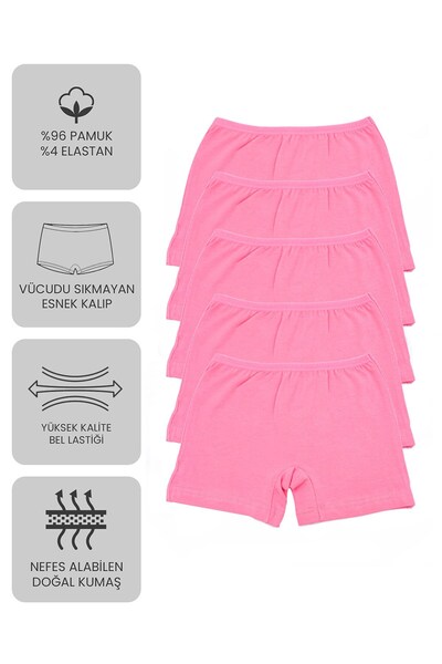 Öts Premium 5-Pack Girls' Boxers - Gift Boxed, Cotton Fabric, Ultra Soft Flexible Fit Tagless