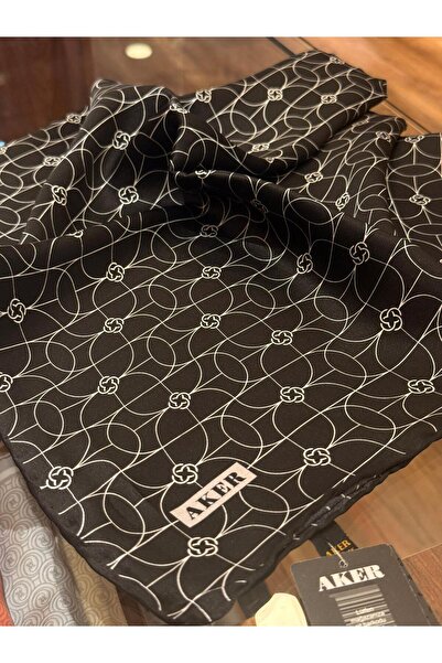 Aker Monogram Desen 2025/2026 Saf İpek Sura Eşarp 9065713