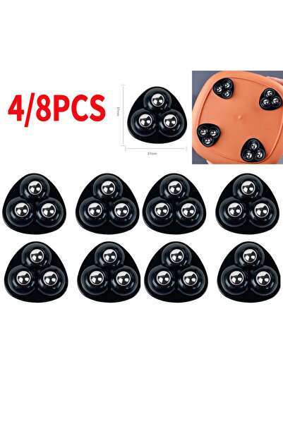 Choice 4 قطع من الفولاذ الأسود، 4 قطع من عجلات عالمية لاصقة بدون ضوضاء، عجلات...