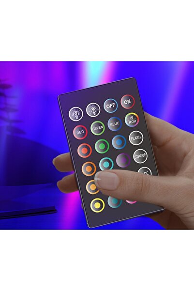 Flippy Desk Lamp, Flippy, Colorful RGB, 5V Power, 24-Key Remote Control, USB Cable, Black, 25.5x4x3.5cm