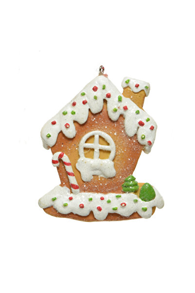 BraziPremium Ornament de Crăciun pentru brad, căsuță de turtă dulce, 9 cm, ră...