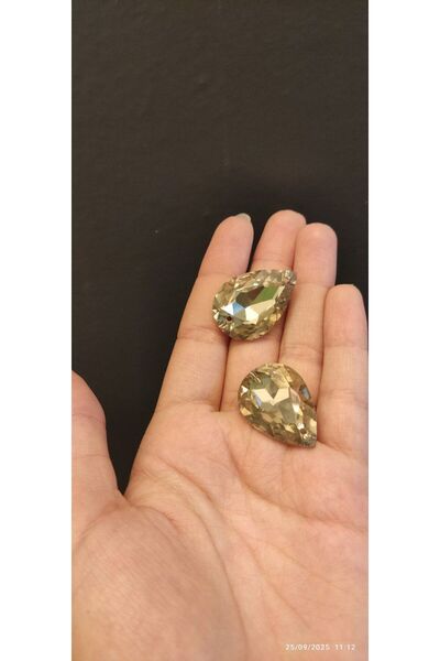 Gönülden Tasarım SET DE 2 MARGELE DE STICLA CU ORIFICII DE CRYSTAL 3X2 CM