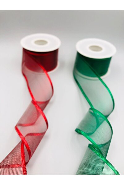 DUCK HOBY Panglică din șifon cu sclipici de Crăciun de 10 metri, panglică de 40 mm de Crăciun, panglică de Crăciun din organza pentru decorare