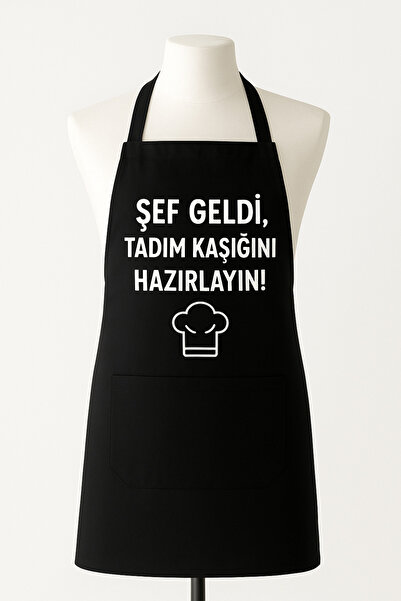 ERY İş Güvenliği Kişiye Özel Komik Mutfak Önlüğü “Şef Geldi, Tadım Kaşığını H...