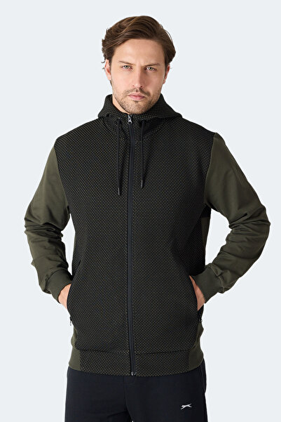 Slazenger Flame Men's Hooded Pocket Khaki Sweatshirt