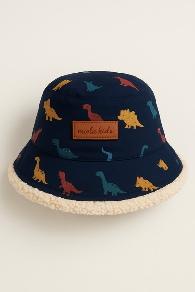 Miela Kids Dinoland Teddy Bucket Hat - Navy Blue