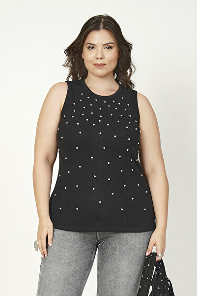 Büyük Moda Stone-Embellished Sleeveless Bodysuit