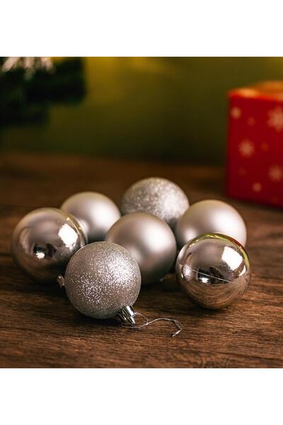 Gift Moda مجموعة كرات زينة شجرة عيد الميلاد - 6 قطع