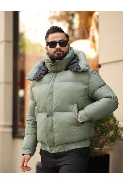 İBOSS MODA Νέα σεζόν με κουκούλα Ανδρικό πουπουλένιο παλτό με επένδυση