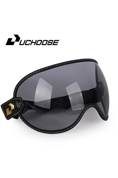 Choice خوذة دراجة نارية رمادية Uchoose Fit All Vintage Retro مفتوحة الوجه نصف...