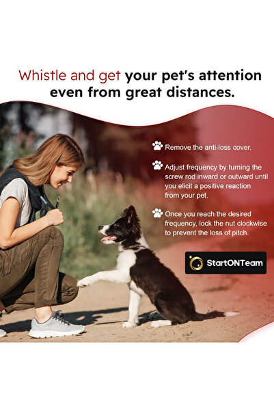 StartONTeam Fluier profesional cu ultrasunete anti-lătrat pentru dresaj, respingerea câinilor agresivi, portocaliu