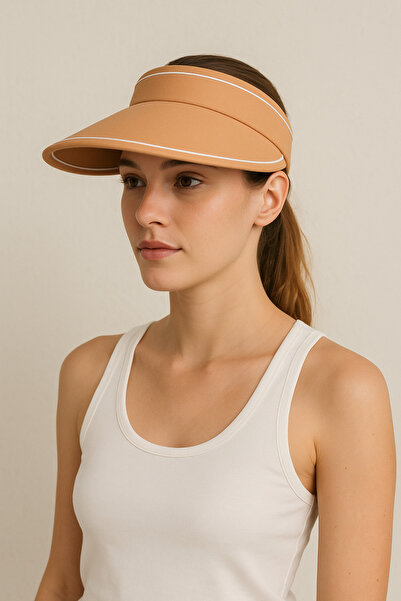 Çeşme Home Unisex Adjustable Visor Hat with Wipeable, Sweat-Proof, Padded Front and 12cm Wide Brim