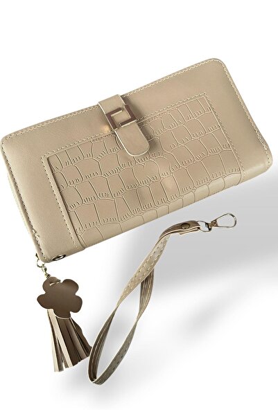 TAKIŞTIR Cream Color Leather Women's Wallet