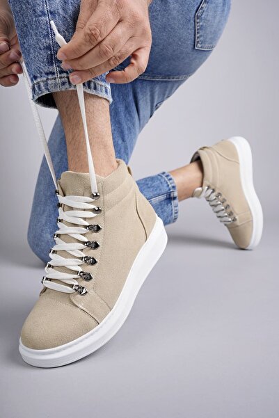 Zapatos SLW206 Ottawa Bağcıklı Süet Erkek Günlük Spor Bot BT - Krem