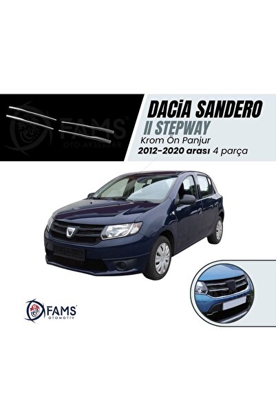 FAMS OTO AKSESUAR Dacia Sandero II Stepway 2012-2020 Uyumlu Krom Ön Panjur 4 ...