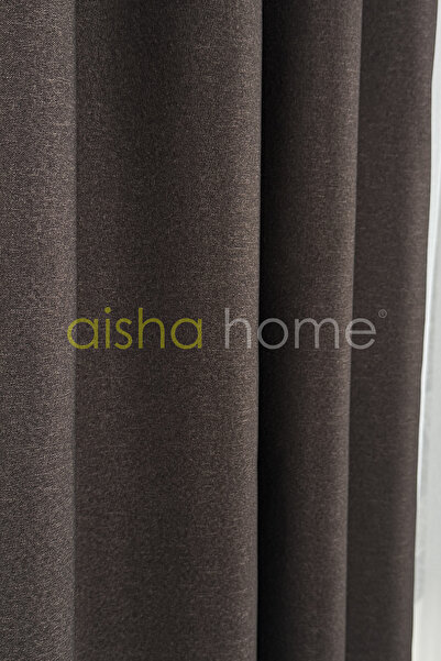 Aisha Home Keten Görünümlü Blackout Termal Karartma Işık Geçirmez Fon Perde K...